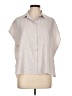 NLT 100% Polyester Stripes Gray Short Sleeve Blouse Size L - photo 1