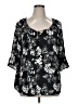Torrid 100% Polyester Black 3/4 Sleeve Blouse Size 1X Plus (1) - photo 1
