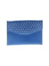Halogen 100% Leather Blue Leather Clutch One size - photo 1