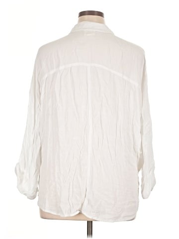 American Eagle Outfitters 3/4 Sleeve Button-Down Shirt (view 2)
