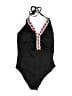 Venus Argyle Black One Piece Swimsuit Size 12 - photo 1