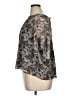 Ann Taylor LOFT 100% Polyester Animal Print Gray Short Sleeve Blouse Size XL - photo 5