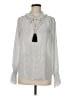 THML 100% Polyester Silver Long Sleeve Blouse Size M - photo 1