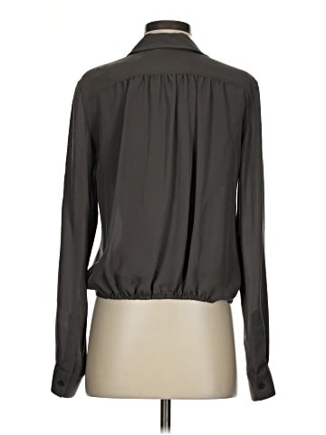 Theory Long Sleeve Silk Top (view 2)
