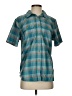 Duluth Trading Co. Plaid Teal Short Sleeve Button-Down Shirt Size S - photo 1