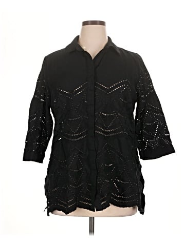 Chico's 3/4 Sleeve Button-Down Shirt (view 1)