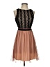 Speechless 100% Polyester Chevron-herringbone Metallic Brown Cocktail Dress Size 5 - photo 1