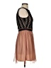 Speechless 100% Polyester Chevron-herringbone Metallic Brown Cocktail Dress Size 5 - photo 4