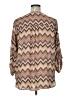 Maurices 100% Polyester Chevron-herringbone Tan 3/4 Sleeve Blouse Size 1X - photo 2