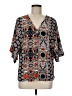 Shein 100% Viscose Orange 3/4 Sleeve Blouse Size 8 - 10 - photo 1