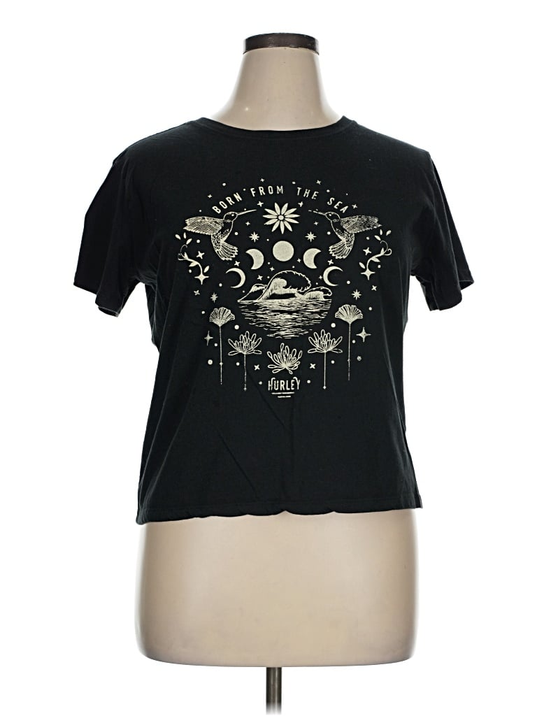 Pre-owned Hurley Short Sleeve T-shirt In Black