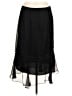 ICE 100% Silk Solid Black Silk Skirt Size M - photo 1