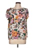 Ann Taylor LOFT 100% Polyester Pink Short Sleeve Blouse Size Lg Petite - photo 1