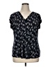 Lane Bryant Black Short Sleeve Blouse Size 14 - 16 Plus - photo 1