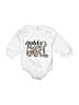 Unbranded 100% Polyester Graphic White Long Sleeve Onesie Size 3-6 mo - photo 1