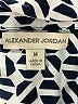 Alexander Jordan 100% Rayon Animal Print Blue Long Sleeve Blouse Size M - photo 4