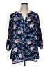 Daniel Rainn 100% Polyester Floral Blue 3/4 Sleeve Blouse Size 1X - photo 1