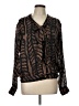 Tory Burch Animal Print Brown Long Sleeve Silk Top Size 12 - photo 1