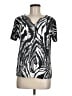 Rebecca Malone Animal Print Silver Short Sleeve Blouse Size M - photo 1