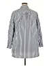 Roaman's Stripes Silver 3/4 Sleeve Button-Down Shirt Size 18 - photo 2