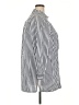 Roaman's Stripes Silver 3/4 Sleeve Button-Down Shirt Size 18 - photo 4