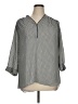 DressBarn 100% Polyester Chevron-herringbone Gray Ivory 3/4 Sleeve Blouse Size 1X - photo 1