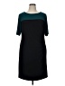 Connected Apparel Color Block Teal Casual Dress Size 16 - photo 1