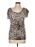 Love 21 100% Lyocell Animal Print Tan Short Sleeve Top Size L - photo 1