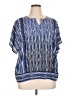 Cj Banks 100% Polyester Blue Short Sleeve Blouse Size 1X - photo 1