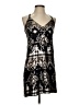 Lavender Brown Graphic Black Cocktail Dress Size XS - photo 1