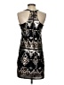 Lavender Brown Graphic Black Cocktail Dress Size XS - photo 2