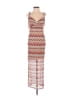 No Comment 100% Polyester Chevron-herringbone Burgundy Cocktail Dress Size S - photo 1