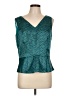 T Tahari Teal Sleeveless Blouse Size L - photo 1