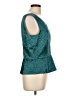 T Tahari Teal Sleeveless Blouse Size L - photo 4