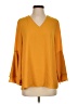 Alfani 100% Polyester Yellow 3/4 Sleeve Blouse Size 4 - photo 1