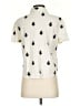 Zara Hearts Ivory Short Sleeve Button-Down Shirt Size S - photo 2