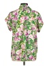 Emily Wonder 100% Polyester Floral Green Short Sleeve Blouse Size M - photo 2