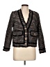 Aqua 100% Polyester Tweed Black Cardigan Size L - photo 1