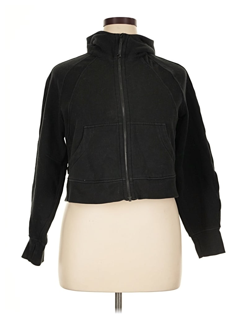 Pre-owned Lululemon Athletica Zip Up Hoodie In Black