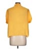 Rose + Olive 100% Polyester Yellow Short Sleeve Blouse Size L - photo 2