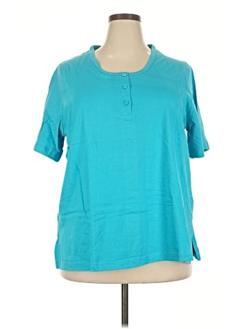 Ulla Popken Short Sleeve Henley (view 1)