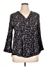 Fun2Fun 100% Rayon Black 3/4 Sleeve Blouse Size XL - photo 1