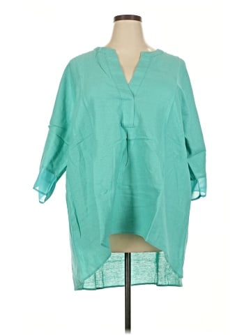 Jessica London 3/4 Sleeve Button-Down Shirt (view 1)