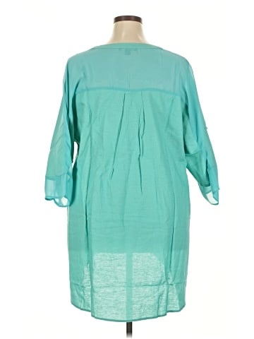 Jessica London 3/4 Sleeve Button-Down Shirt (view 2)