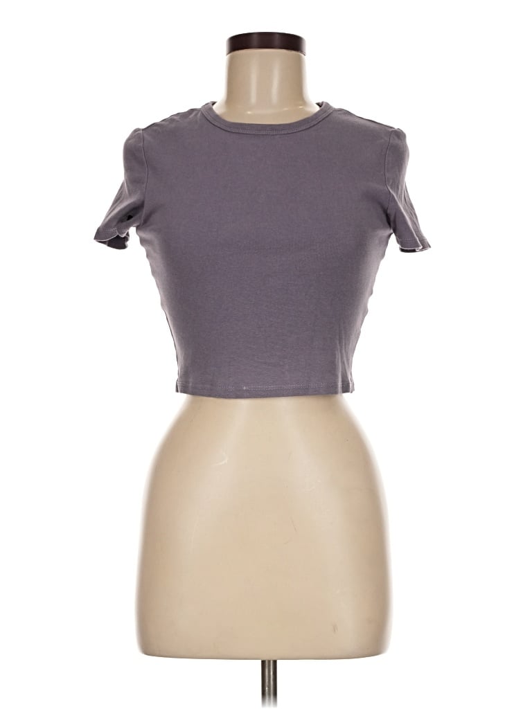 Pre-owned Zara Short Sleeve Turtleneck In Gray