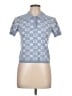 Planet Gold Blue Short Sleeve Top Size L - photo 1