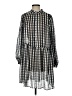 H&M 100% Polyester Checkered-gingham Gray Casual Dress Size S - photo 1