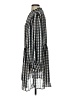 H&M 100% Polyester Checkered-gingham Gray Casual Dress Size S - photo 5