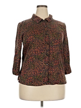 Unbranded 3/4 Sleeve Button-Down Shirt (view 1)