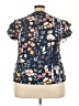 Unbranded 100% Polyester Floral Blue Short Sleeve Blouse Size 3X - photo 2